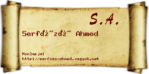 Serfőző Ahmed névjegykártya